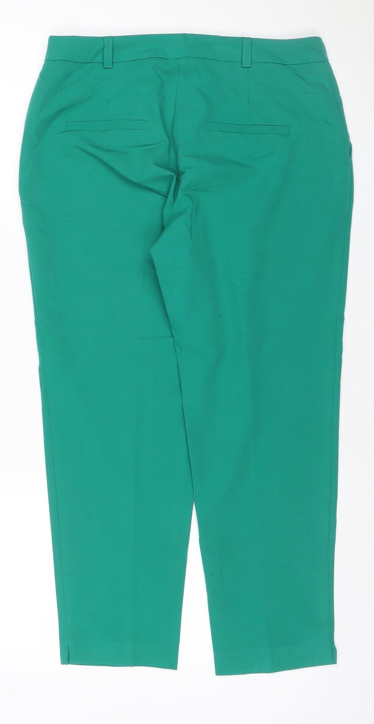 Dorothy Perkins Women Green Petite UK 8 Straight Tailored Dress Trousers