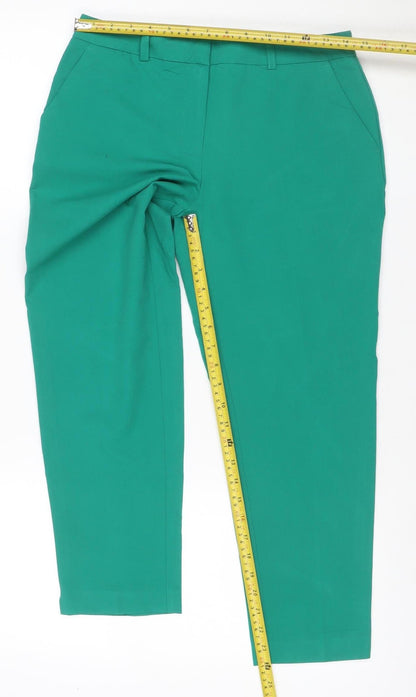 Dorothy Perkins Women Green Petite UK 8 Straight Tailored Dress Trousers