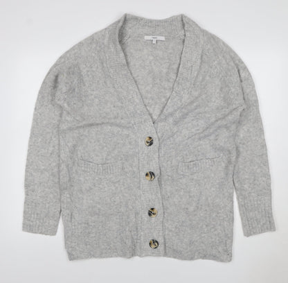 Next Women’s Grey S Button V-Neck Pocket Knit Cardigan
