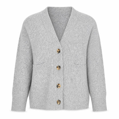 Next Women’s Grey S Button V-Neck Pocket Knit Cardigan