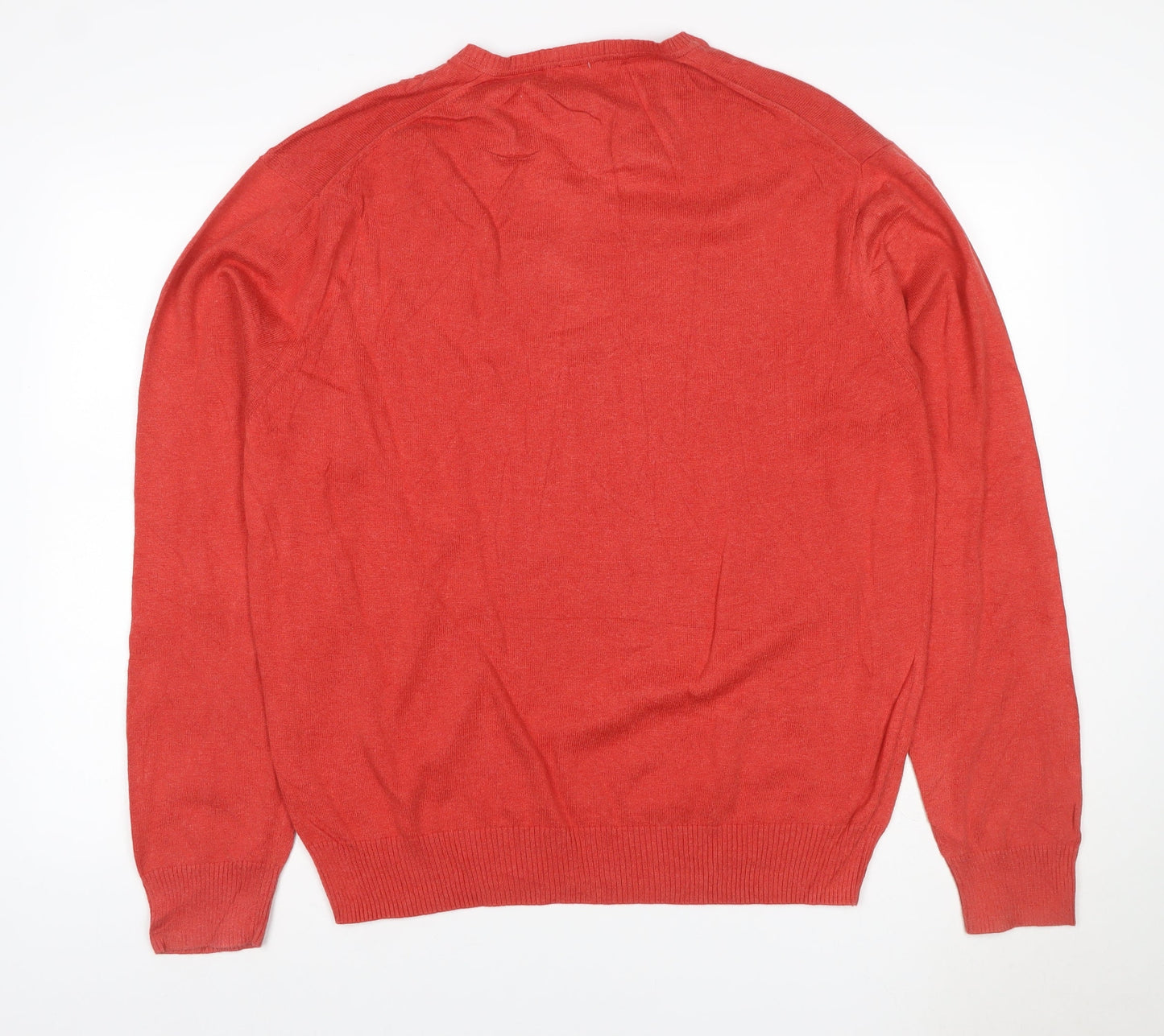 Jos. A. Bank Men’s Red L Pima Cotton V-Neck Pullover Jumper