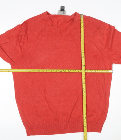 Jos. A. Bank Men’s Red L Pima Cotton V-Neck Pullover Jumper