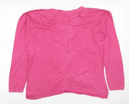 Mistral Women’s Pink Cotton Cardigan Size 18 Long Sleeve Button Pockets