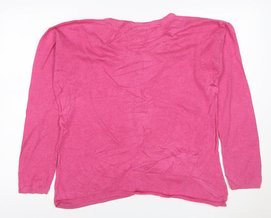Mistral Women’s Pink Cotton Cardigan Size 18 Long Sleeve Button Pockets