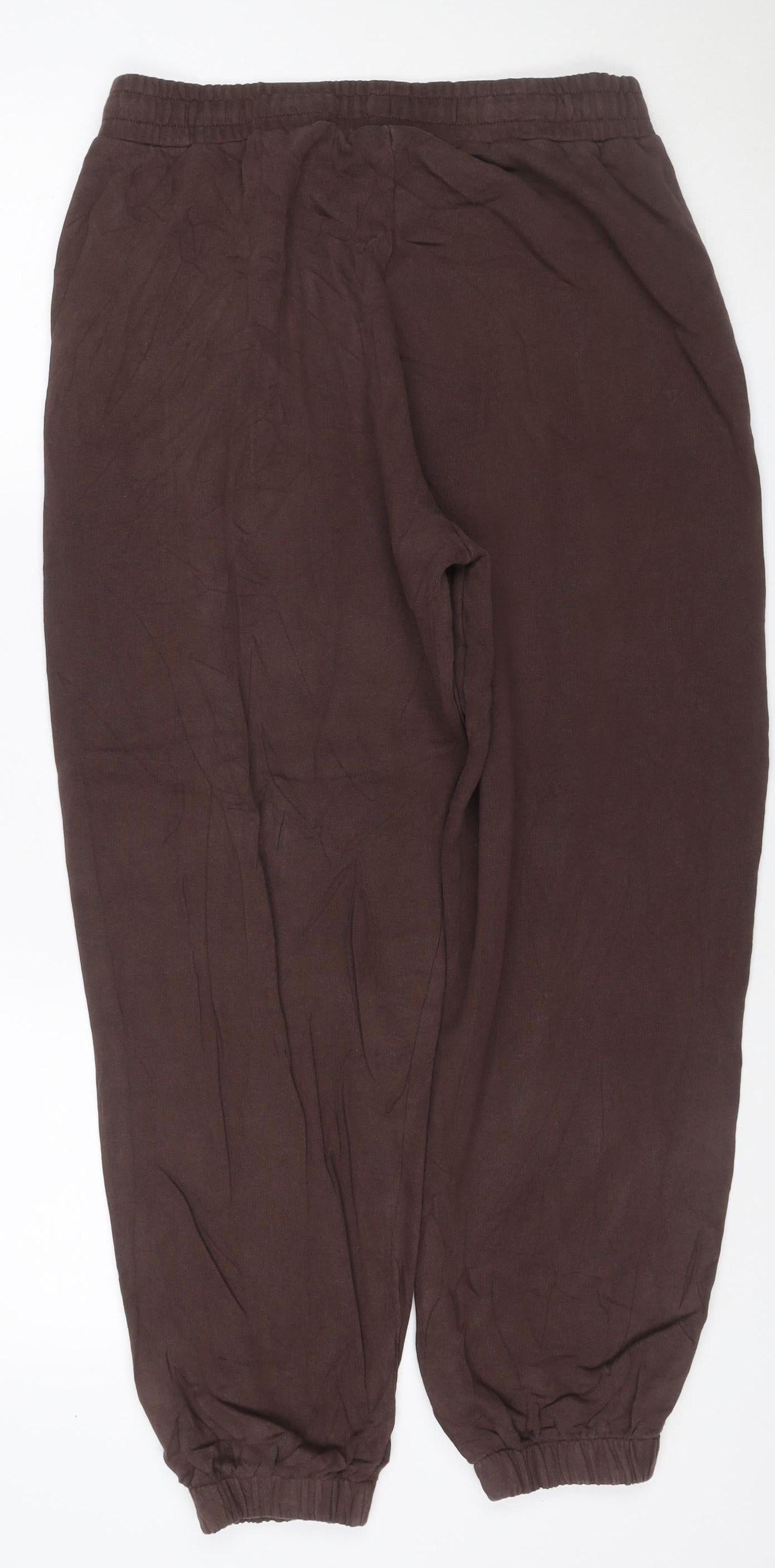 COLLUSION Women Brown M Jogger Sweatpants Elastic Waist Logo
