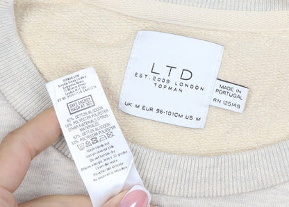 Topman LTD Men’s Beige M Pullover Crew Neck Graphic Sweatshirt