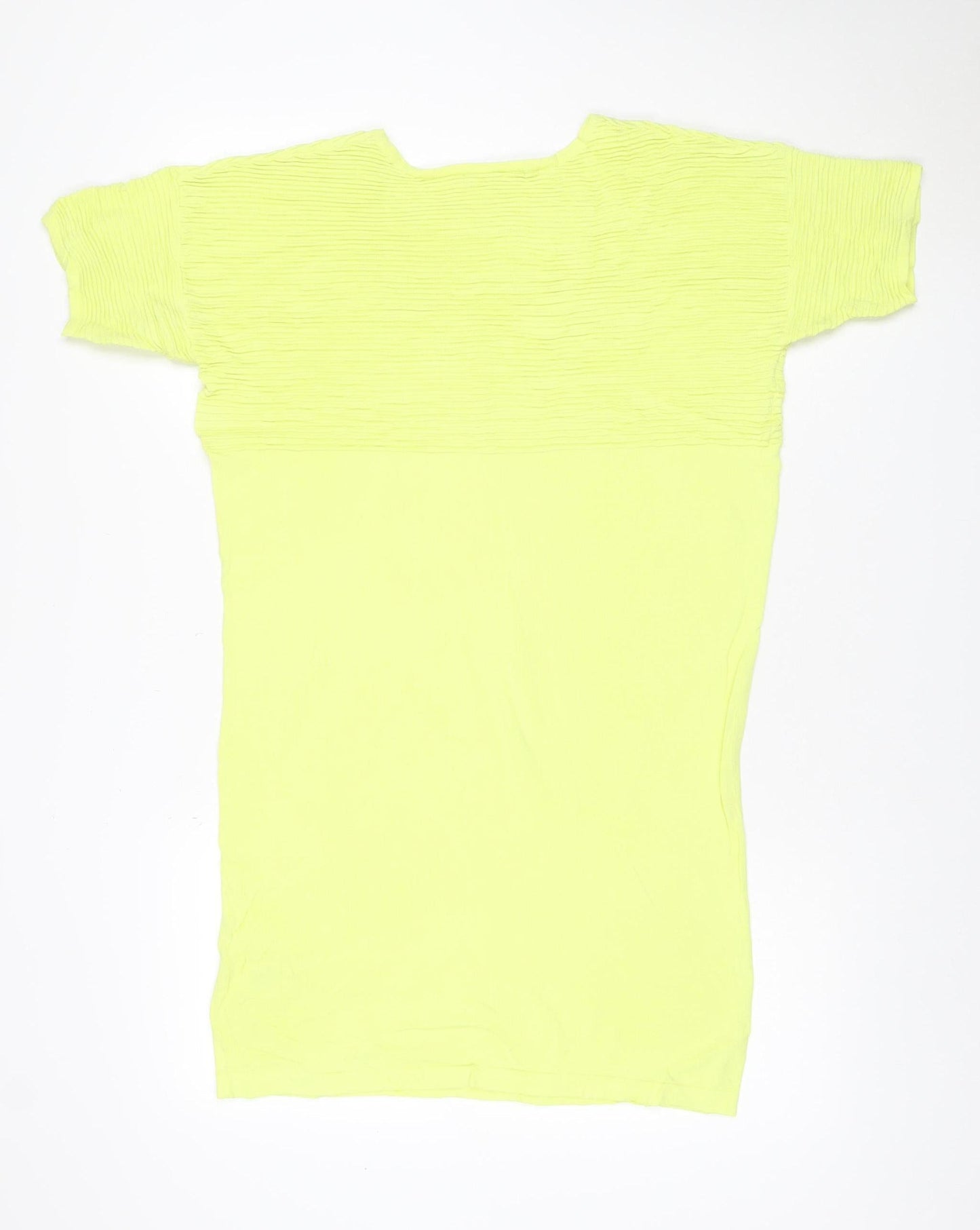 Oliver Bonas Women Yellow Size 8 Rib Knit Jumper Dress