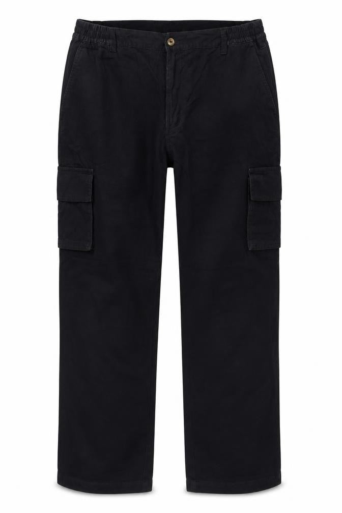 Cotton Traders Men's Black 36 Cargo Trousers Adjustable Waist