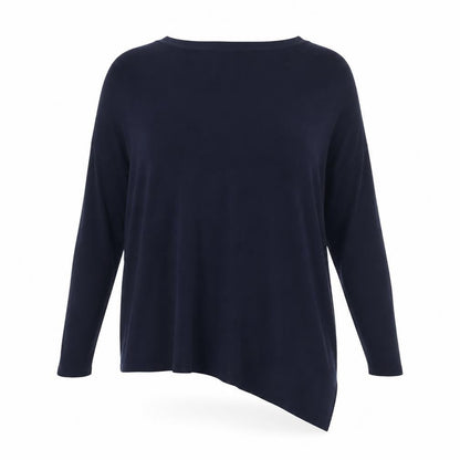 Phase Eight Women Blue XS Asymmetric Hem Knit Tunic Long Sleeve