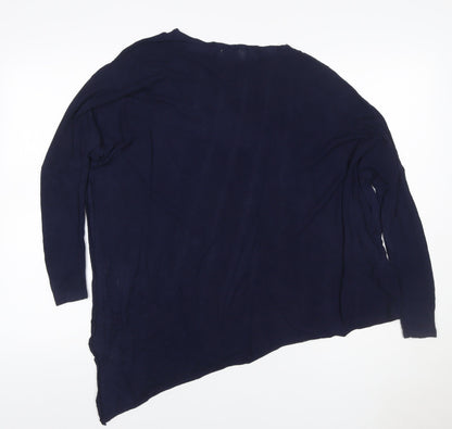 Phase Eight Women Blue XS Asymmetric Hem Knit Tunic Long Sleeve