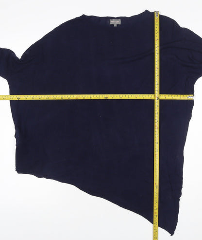 Phase Eight Women Blue XS Asymmetric Hem Knit Tunic Long Sleeve