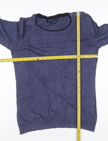 Boden Women’s Blue Cashmere Angora Blend Crew Neck Jumper UK 4