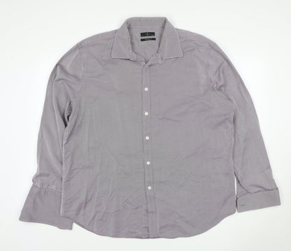 Jasper Conran Men Purple Striped 18.5 Slim Fit Cotton Shirt