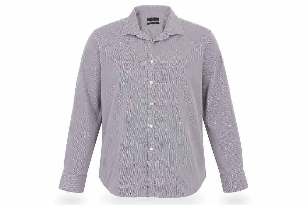 Jasper Conran Men Purple Striped 18.5 Slim Fit Cotton Shirt