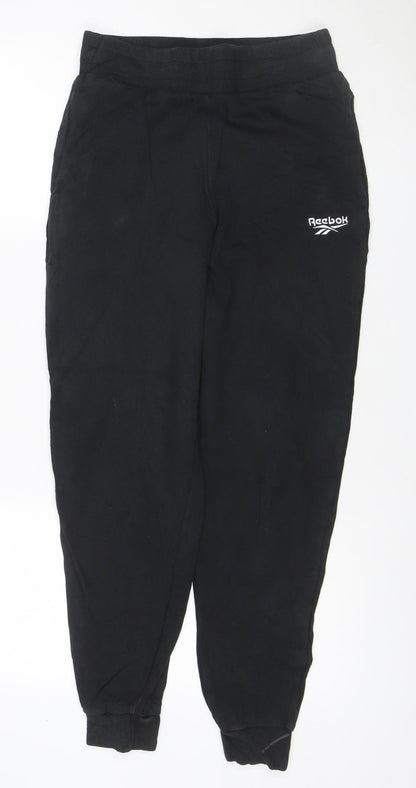 Reebok Men’s Black S Cotton Fleece Jogger Sweatpants Logo