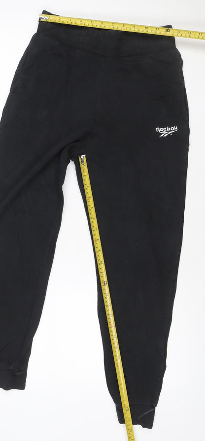 Reebok Men’s Black S Cotton Fleece Jogger Sweatpants Logo