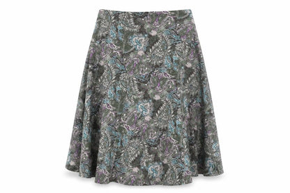 M&S Women Green Paisley Midi Flare Skirt UK 14 Stretch