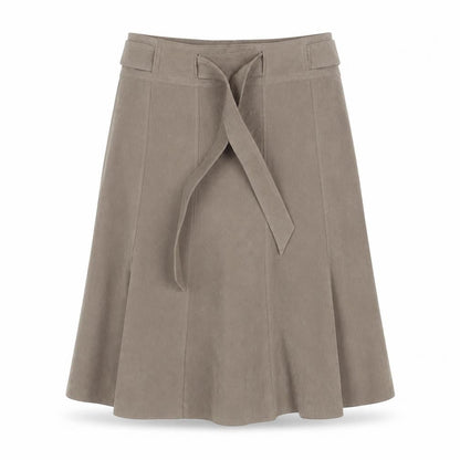 Classics Women Brown UK 14 Long Flared Belted Skirt