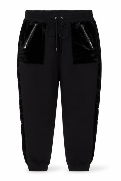 M&S Women’s Black UK 16 Regular Velvet Pocket Jogger Trousers