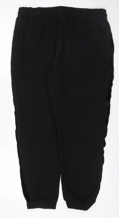 M&S Women’s Black UK 16 Regular Velvet Pocket Jogger Trousers