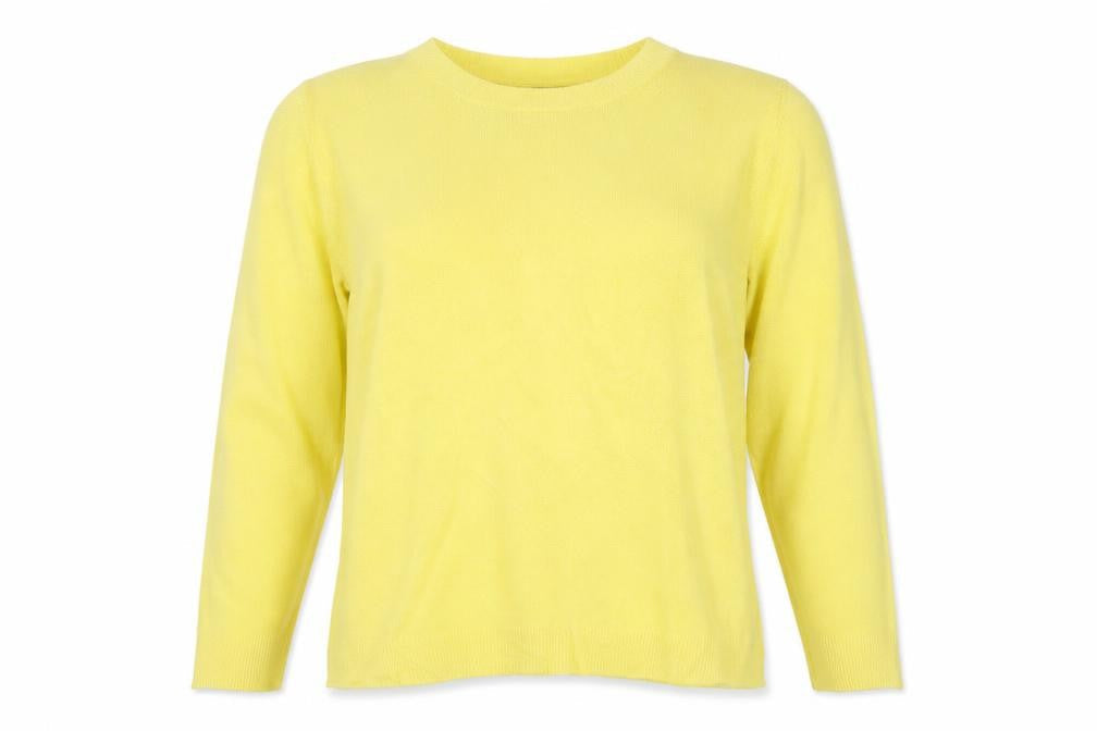 Marks and Spencer Women Yellow Size 16 Crew Neck Knit Pullover Jumper