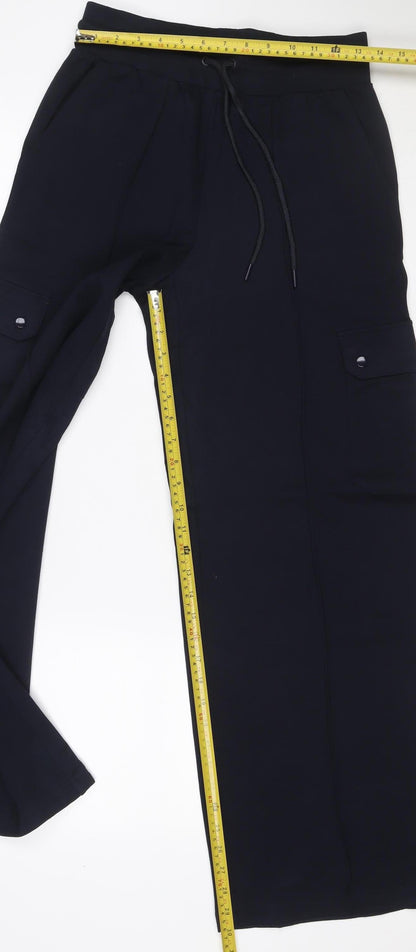 Marks and Spencer Women Blue Size 10 Cargo Drawstring Trousers