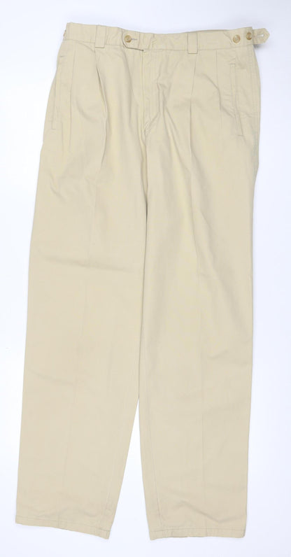Sport Reed Men’s Beige 34R Cotton Chino Trousers Adjustable Waist