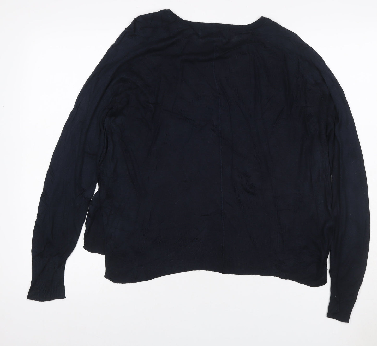 Zara Women’s Blue UK 12 Crew Neck Fine Knit Pullover Jumper