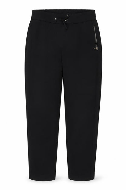 Wallis Women’s Black UK 10 Tapered Jogger Trousers Drawstring Zip Detail