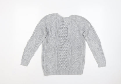 GAP Women’s Grey XS Cable-Knit Cotton Crew Neck Jumper