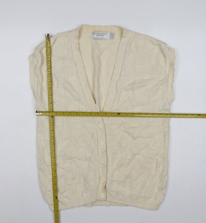 United States Sweaters Women’s Ivory L Cotton Knit Button Cardigan Vest