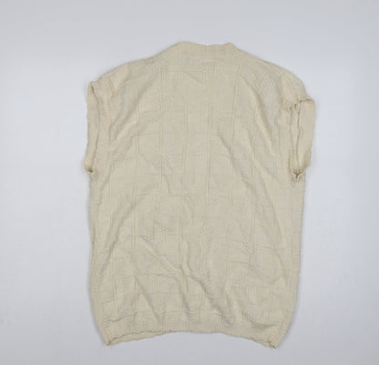 United States Sweaters Women’s Ivory L Cotton Knit Button Cardigan Vest