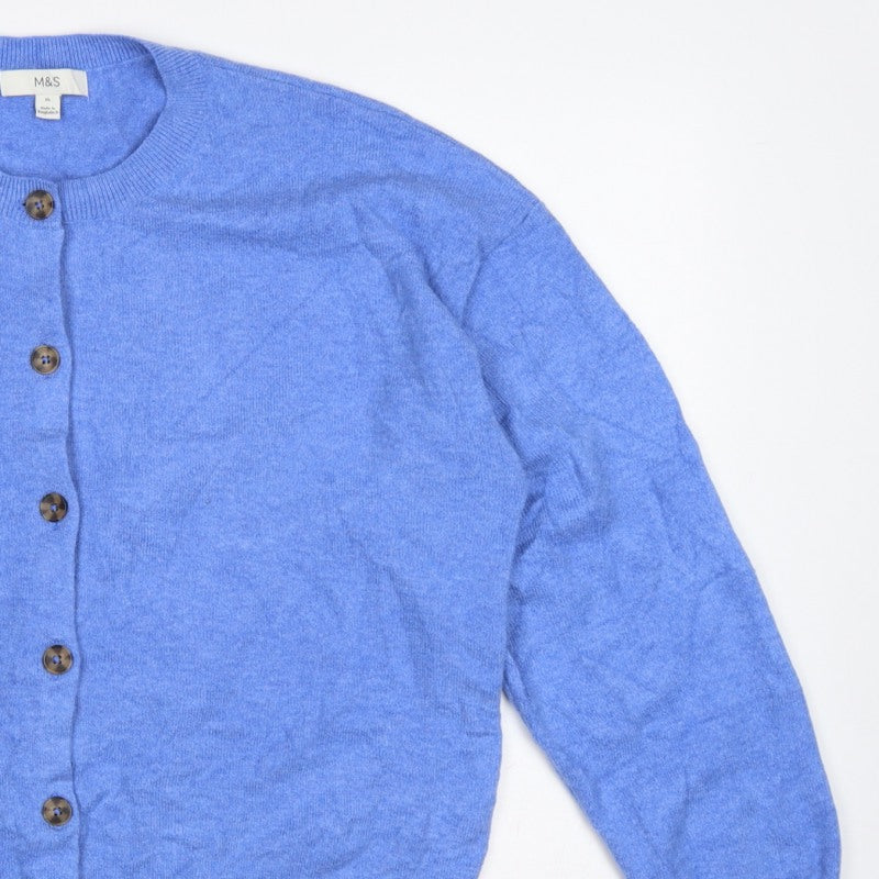 Marks and Spencer Women Blue XL Button Front Knit Cardigan
