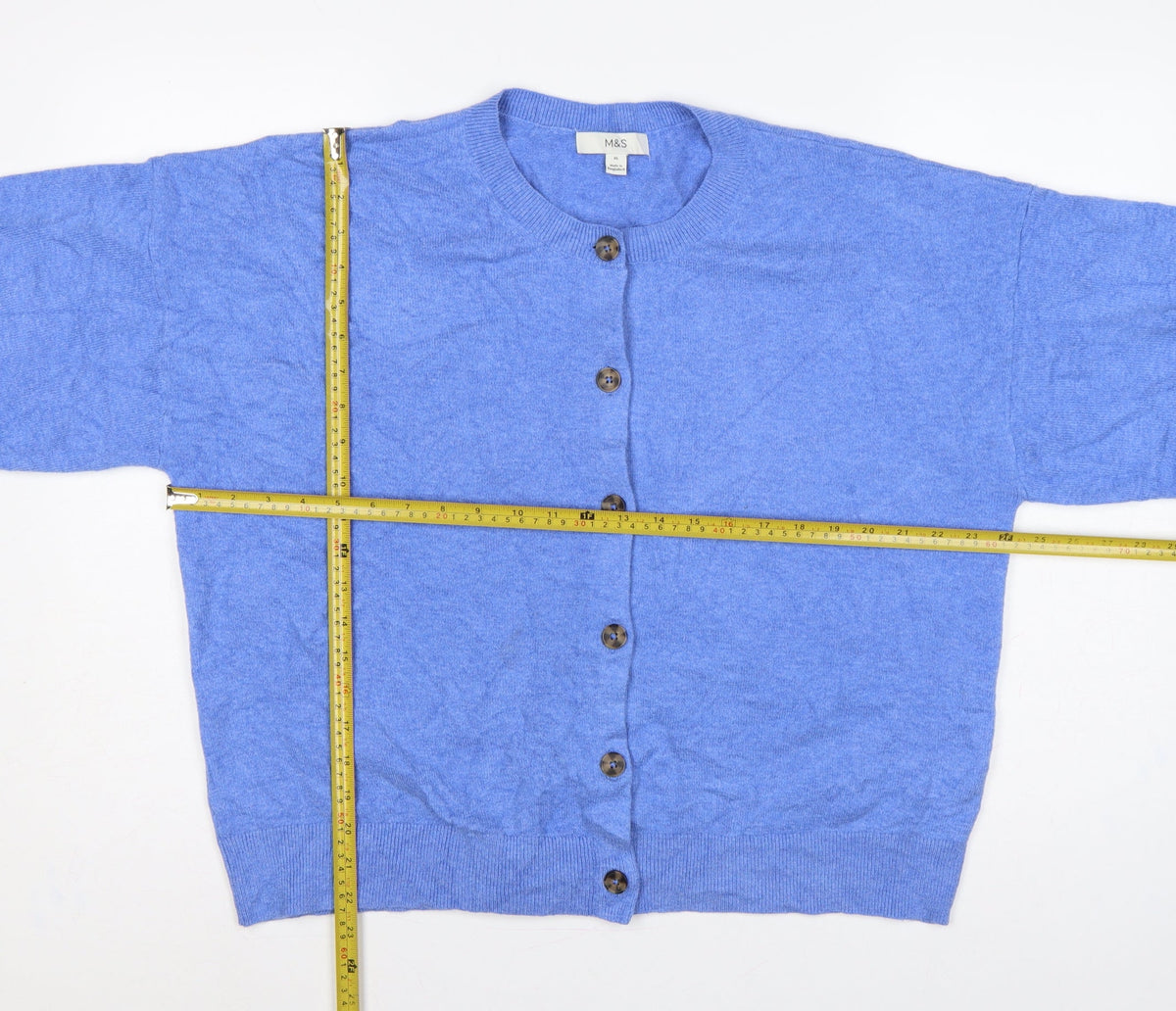Marks and Spencer Women Blue XL Button Front Knit Cardigan