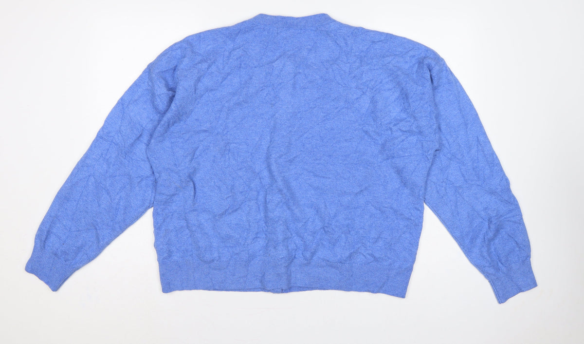 Marks and Spencer Women Blue XL Button Front Knit Cardigan