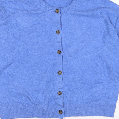 Marks and Spencer Women Blue XL Button Front Knit Cardigan