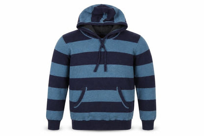 Next Men’s Blue Striped Hooded Pullover Jumper S Cotton Knit