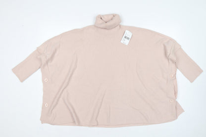 Gerard Women's Pink L Roll Neck Button Side Pullover Jumper