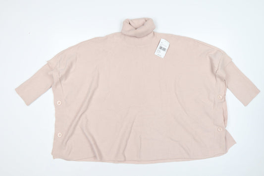 Gerard Women's Pink L Roll Neck Button Side Pullover Jumper