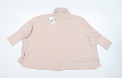 Gerard Women's Pink L Roll Neck Button Side Pullover Jumper