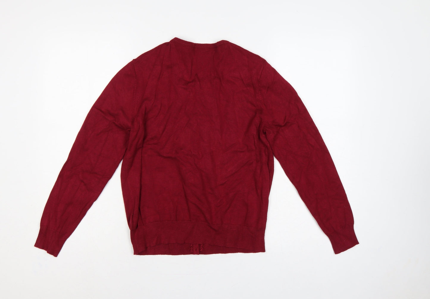 Marks and Spencer Women Red UK 12 Button Knit Beaded Cardigan