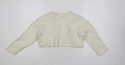 Monsoon Women’s Ivory Angora Blend Open Cardigan UK 14 Long Sleeve