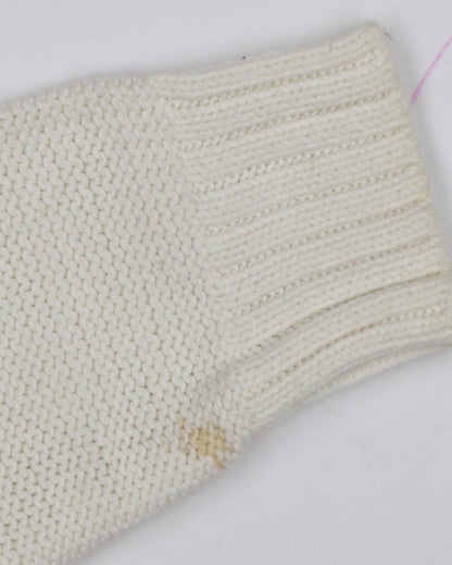 Marks and Spencer Women Ivory UK 12 Cable Knit Round Neck Jumper