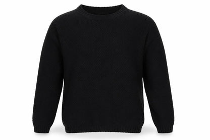 Fletcher Jones Men’s Black 2XL Chunky Knit Cotton Crew Neck Jumper