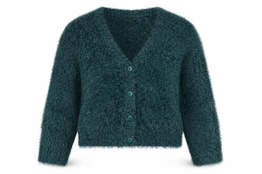 Dorothy Perkins Women Green UK 6 Button Knit Cardigan