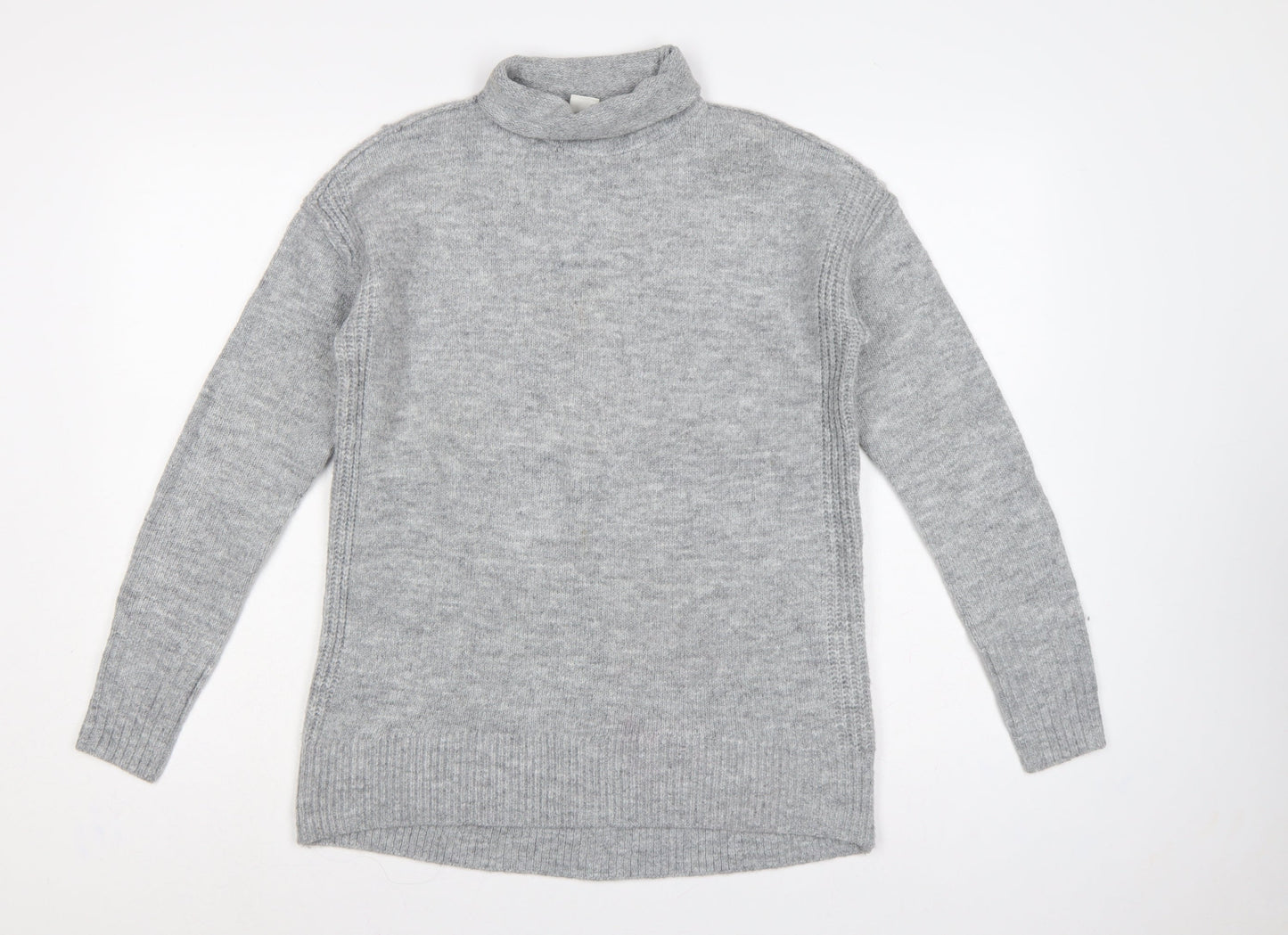 GAP Women Grey Roll Neck Knit Jumper Size S Long Sleeve Pullover