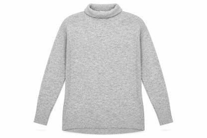 Gap Women Grey Roll Neck Knit Jumper Size S Long Sleeve Pullover