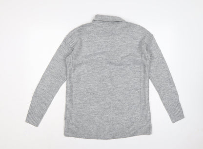 GAP Women Grey Roll Neck Knit Jumper Size S Long Sleeve Pullover