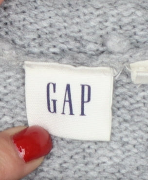 GAP Women Grey Roll Neck Knit Jumper Size S Long Sleeve Pullover