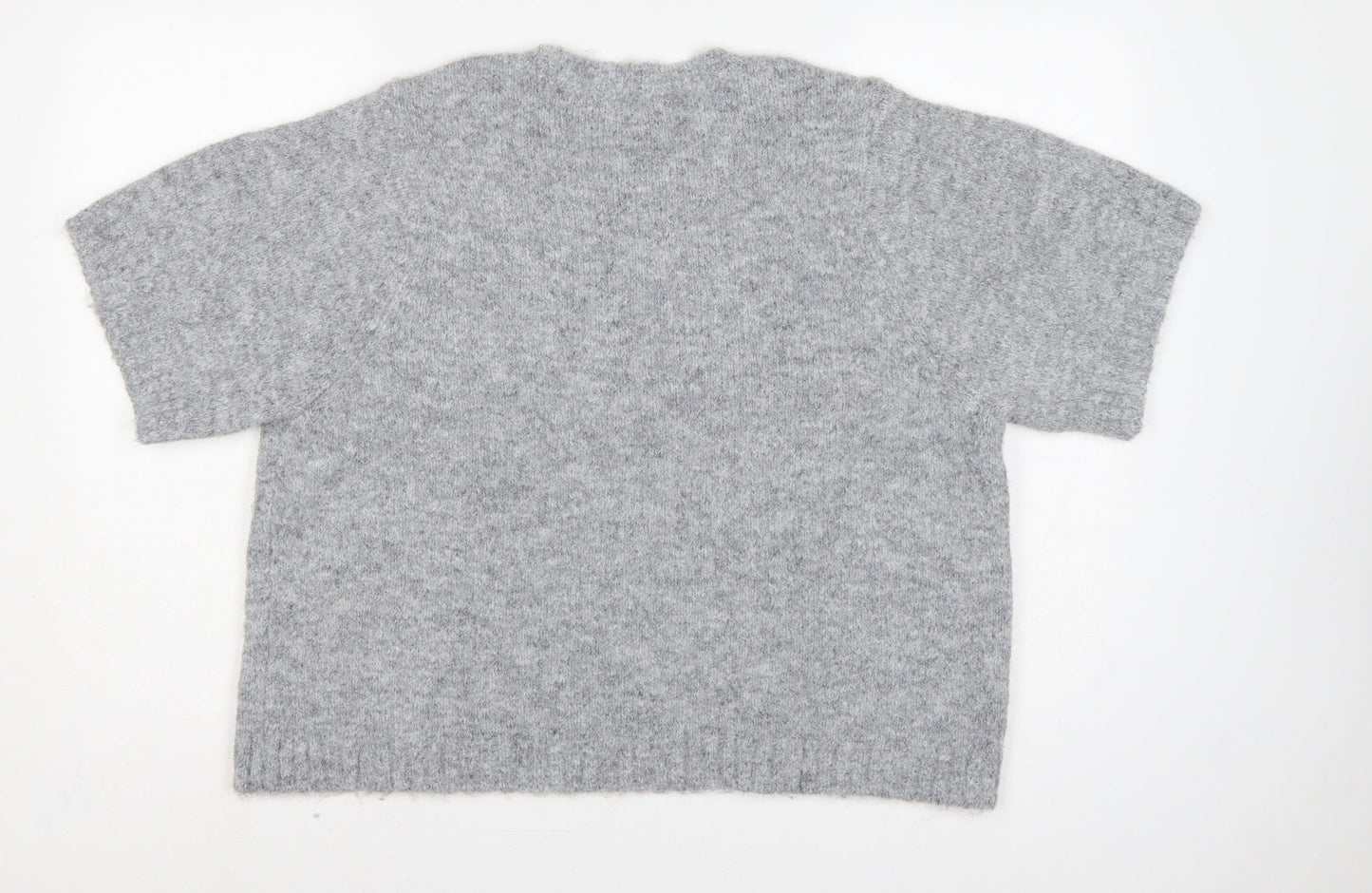 Next Women Grey XL Fluffy Knit Dolman Sleeve Round Neck Jumper